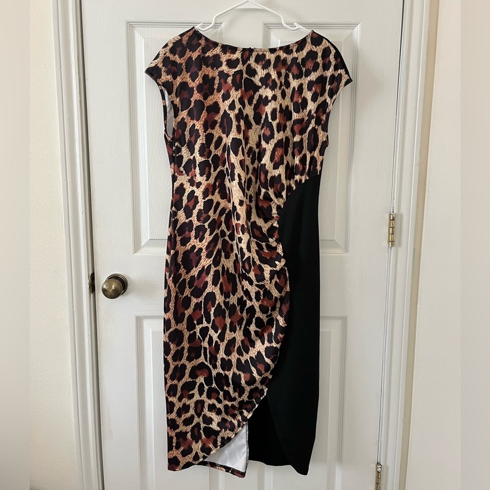 Leopard Print and Black Women's Dress